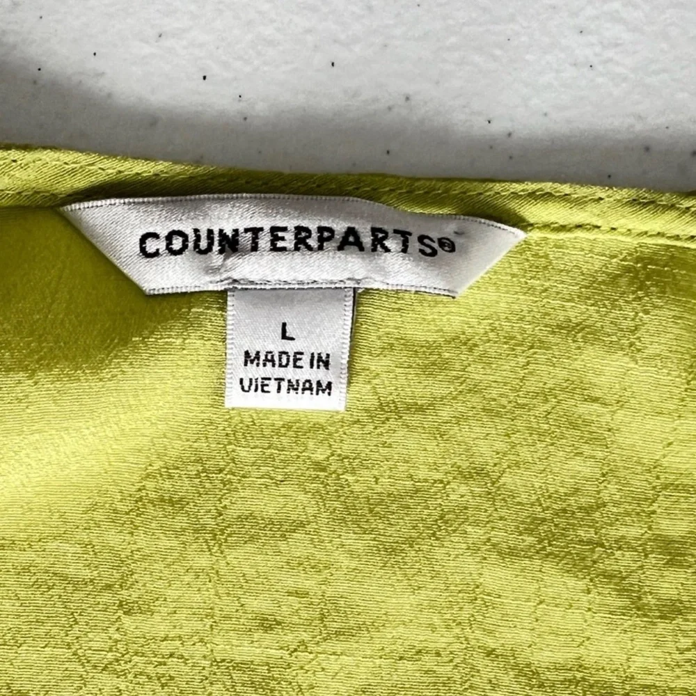 Counterparts Long Sleeve Gauze Sheer Boho‎ Peasant Fairy Citrine Green Top L